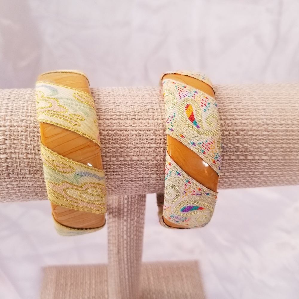 India Inspired ribbon wrapped Bangles Pair